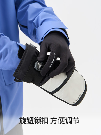 Nanend Nanen Ski Gloves Cordura Wear-Resistant Kevlar Built-In Wrist Guard Rotating Button Gloves