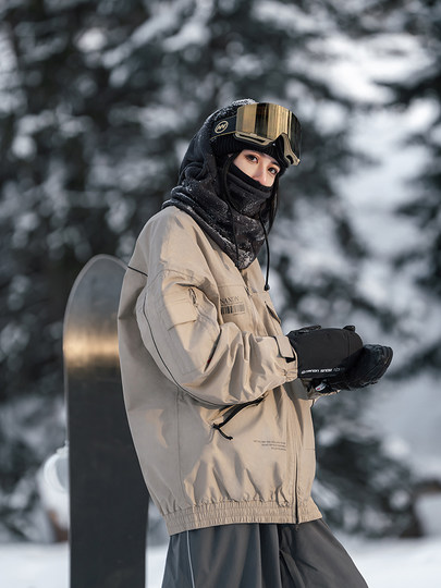 Nanen Ski Jacket for Women, Waterproof and Windproof, Niche Autumn and Winter Loose-Fitting Top, Men's Cold-Proof and Warm Snow Jacket