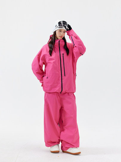 [Skyline]Nanen Ski Suit Set for Women, Snowboard Waterproof Thickened Fully Seam-Sealed Professional Snow Suit Jacket and Pants Set