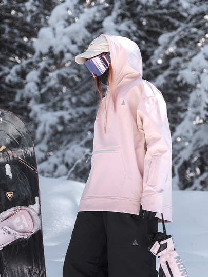 Nanen Thickened Ski Sweatshirt, Snowboard Thermal Base Layer, Winter Waterproof Outdoor Hoodie, Solid Color Inner Layer