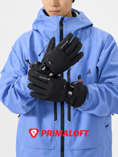 Nanen Ski Gloves for Men, Professional Gold Label P Cotton Five-Finger Thickened Waterproof and Warm Gloves for Men