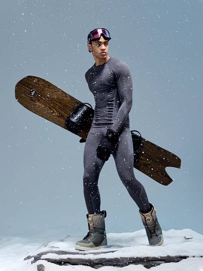 [Nanen & Awex Collaboration] Merino Wool Ski Quick-Dry Clothing Gradient Compression Knitzonex Men's Style