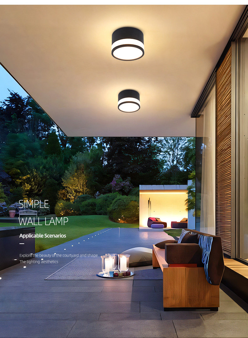 Открытый стене 山沃照明户外防水明装筒灯庭院别墅入户门口走廊阳台阳光房壁灯 Samvol