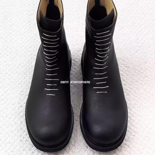 DBFIT牛皮厚底小众缝线马吉拉风做旧切尔西软面时装靴男女情侣款