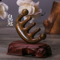 Meridian comb natural green sandalwood comb wide-tooth head massage comb head therapy wood comb to prevent large men and women scalp hair loss