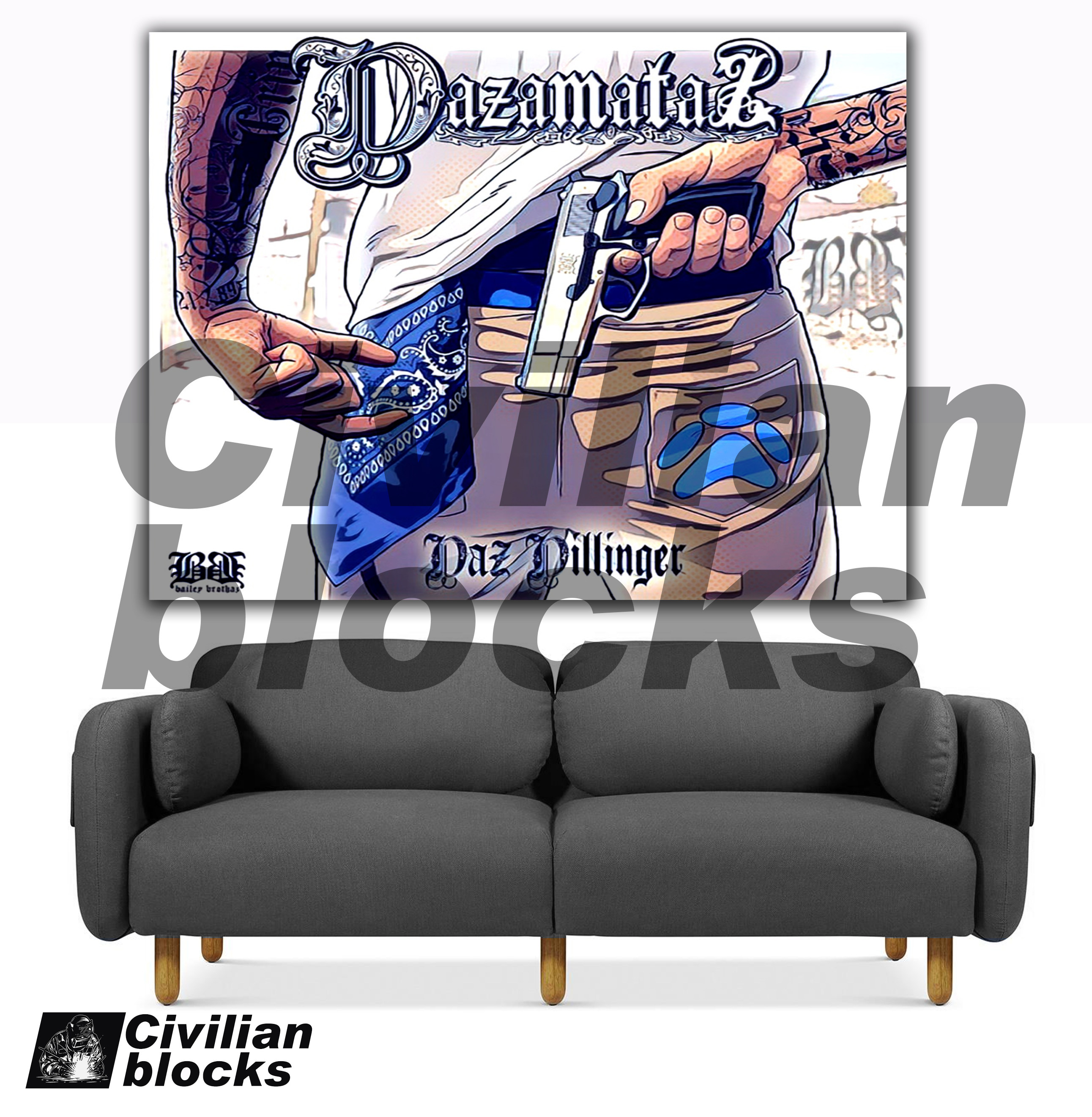 Chicano West Coast Flower Body Cold School Background Cloth Hard Core Hiphop Background Cloth