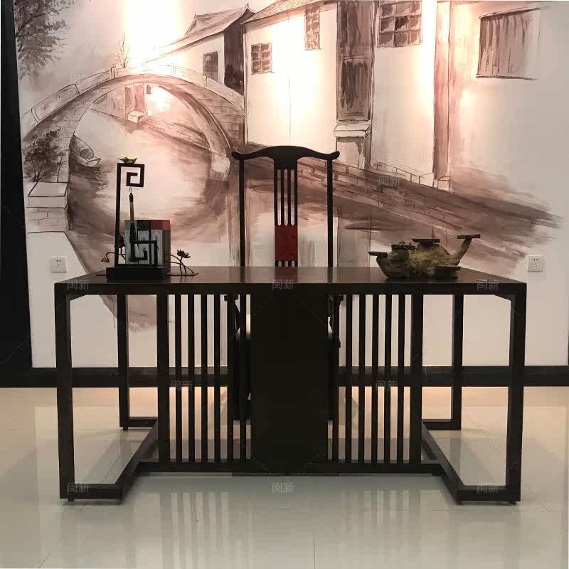 New Chinese style solid wood desk chair modern minimalist Zen Chinese style antique study desk desk custom