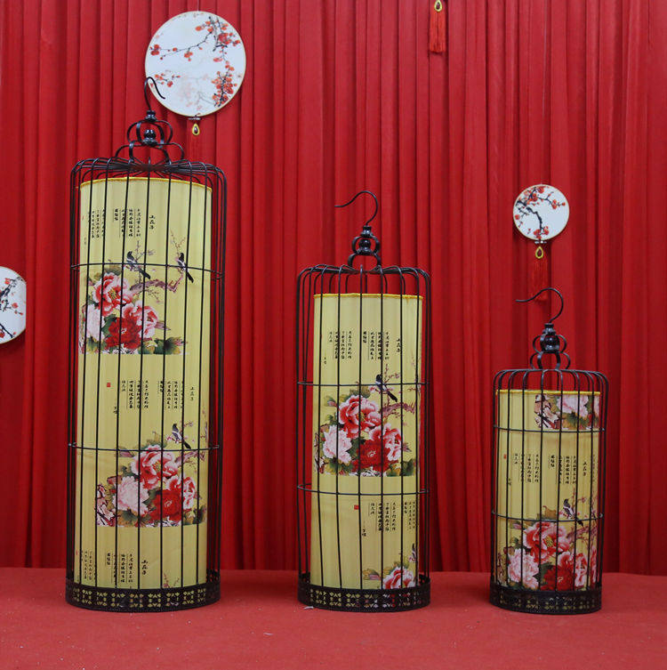 New Chinese Wedding Road Citation Bird Cage Road Leading South Wind Wedding Scene Arrangement Decoration Pendulum with Han and Tang props