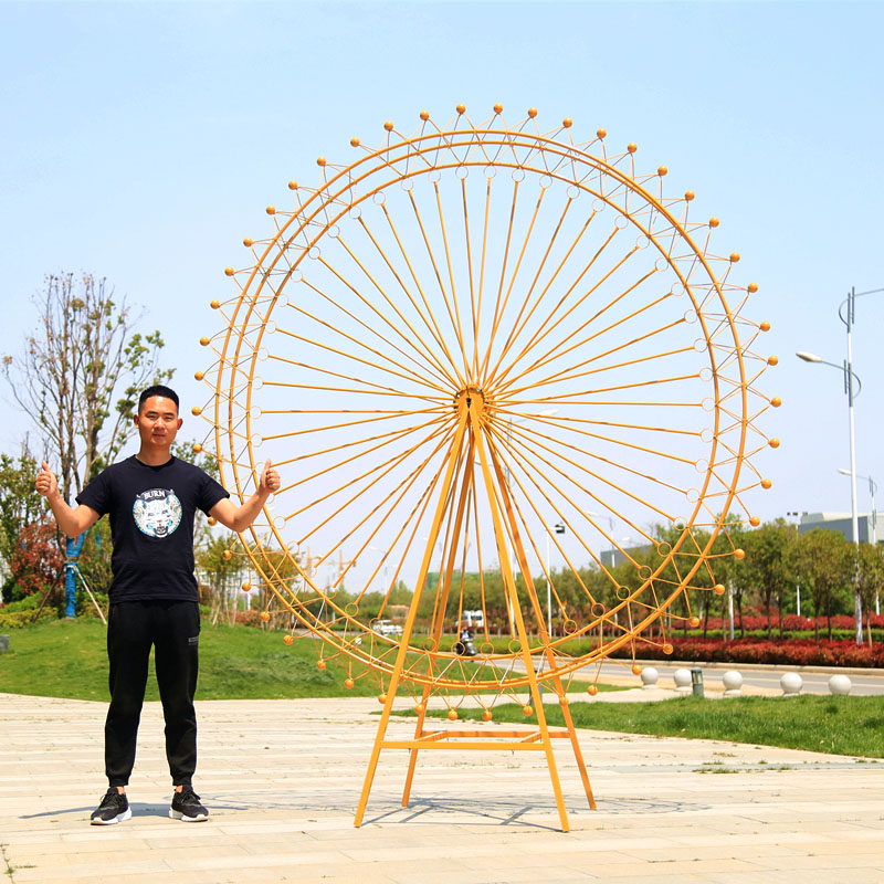 Large Iron Art Moonwheel Model Landing Style Outdoor Furnishing Hotel Wedding Windmills Wedding Windmills Arrangement Pendulum