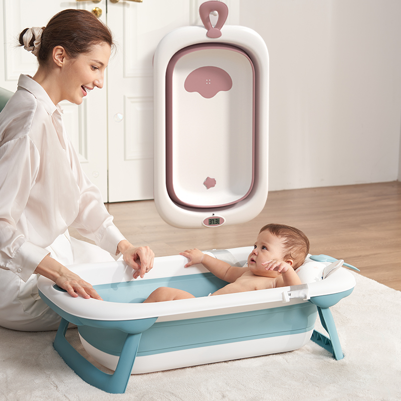 Baby bath tub tub baby foldable toddler sitting and lying large tub child home newborn children supplies