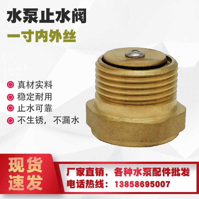 水泵止回阀一寸内外丝铜/铁/塑料止水阀逆水阀单向阀水泵配件