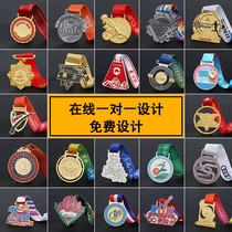 Customized metal medals marathon listings sports games childrens honor gold medals school prize medals