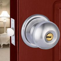 Ronglisi stainless steel spherical lock Bedroom bathroom door lock pure copper core with key double tongue universal type