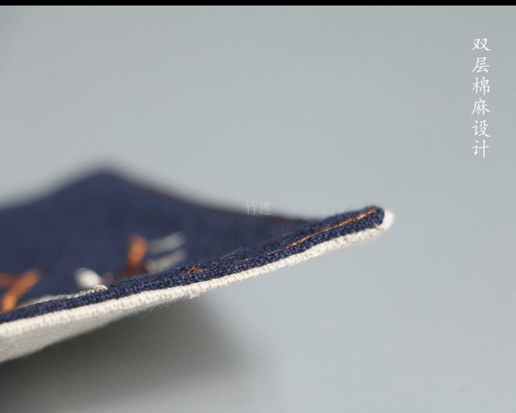 Kung Fu trà phụ tùng thêu tay bông và vải lanh retro Zen cup mat cách nhiệt pad nồi tre theo dõi bộ trà mat bình pha trà có lưới lọc inox