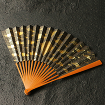 (Refined by Wang Guanglin) 100-year-old Sichuan material large and small bones the same material purely handmade large eggplant head folding fan handle piece bamboo