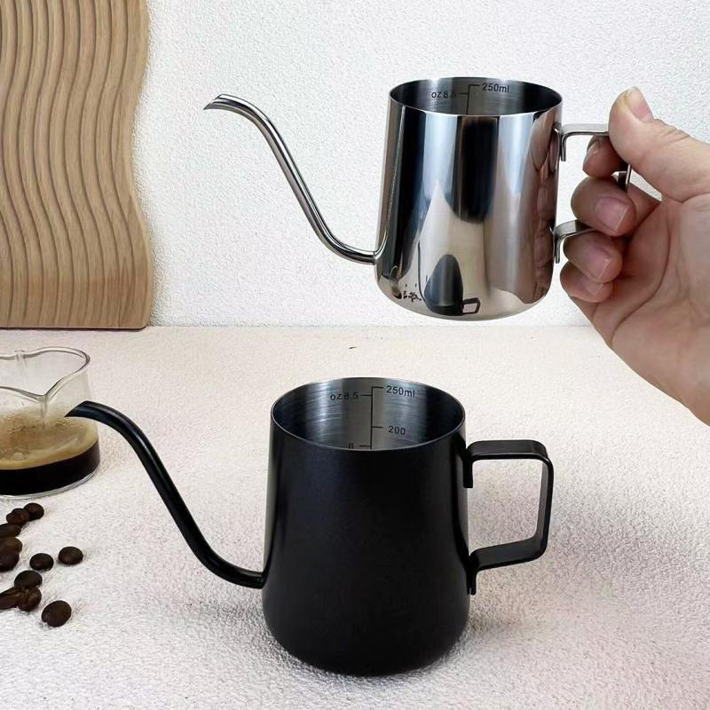 304 Stainless Steel Portable Mini Hand-Brewed Coffee Pot with Scale, Hanging Ear Coffee Pot, Long Spout Coffee Pot