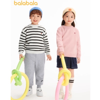 巴拉巴拉童装儿童T恤男童女童长裤舒适户外休闲衣上衣秋冬装2025