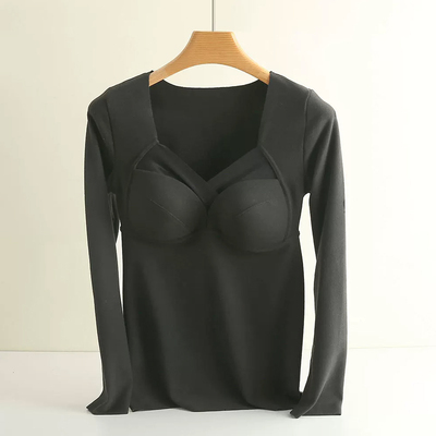 【霞黛芳】无痕带胸垫保暖背心