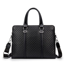 Leather 2020 new mens handbag business briefcase pressed single shoulder slope bag band multi - grade layer