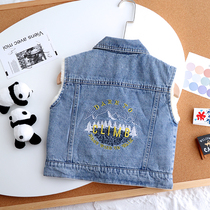 Child Clothing Baby Fur Denim Horse Chia Velvet Thickened Autumn winter Men and women Childrens foreign air embroidery Horse clip external wearing tide