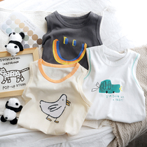 Hand feel bursting baby pure cotton vest blouses summer thin male and female foreign air sleeveless summer clothing wave