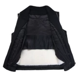 Демисезонный шерстяной утепленный жилет, для среднего возраста, из натуральной кожи