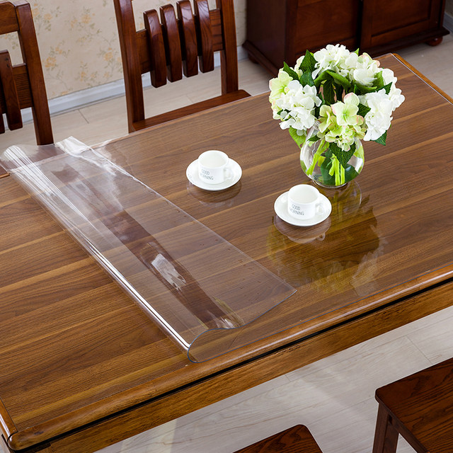 Transparent table mat soft pvc glass tablecloth waterproof and oil-proof no-wash anti-scald coffee table mat table mat crystal plate