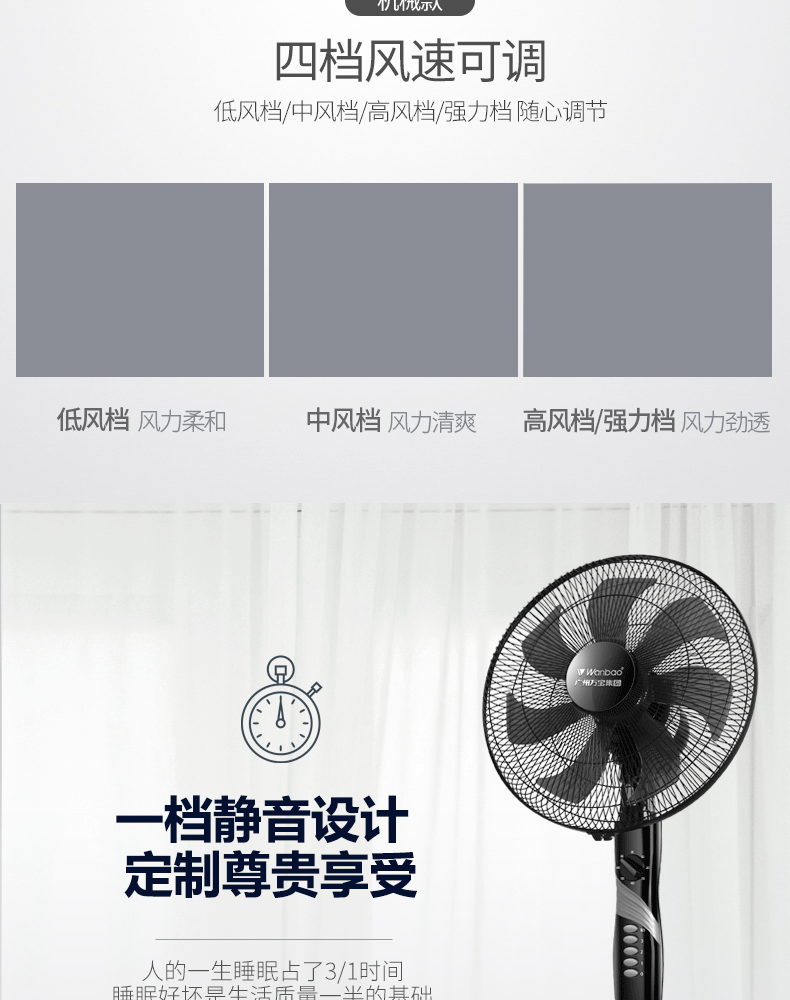 Wanbao Group quạt điện sàn quạt nhà ký túc xá điều khiển từ xa quạt dọc sinh viên công nghiệp lắc đầu quạt gió lớn - Quạt điện quạt hơi nước hatari
