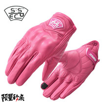 SSPEC motorcycle leather gloves Racing womens knight pink gloves Motorcycle anti-fall non-slip riding gloves