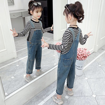  Girls  clothing autumn childrens Western style strap suit 2021 new 8 middle girls little girls 9 clothes autumn 10 years old