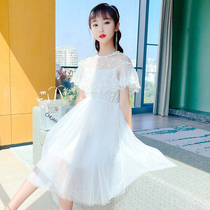 Girl Clothes Summer Children White Lace Dress 2022 New CUHK Child Girl Summer Super Fairy Dresses