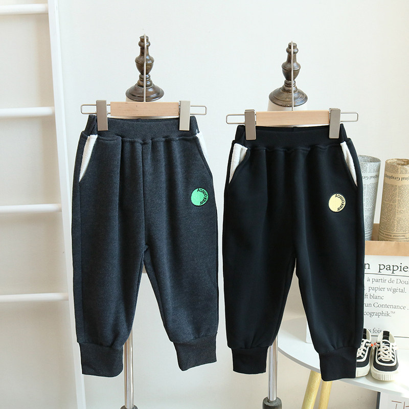 Kindergarten God Pants Boy Plus Suede Pants Integrated Suede Children Autumn And Winter Style Children Thin Suede Sports Pants Baby Sweatpants