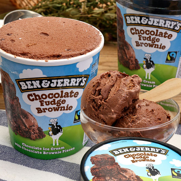 英国进口 Ben&Jerry’s 本杰瑞 冰淇淋 500ml*2桶*2件 聚划算双重优惠折后￥163.5包邮 焦糖、巧克力布朗尼、混合可选