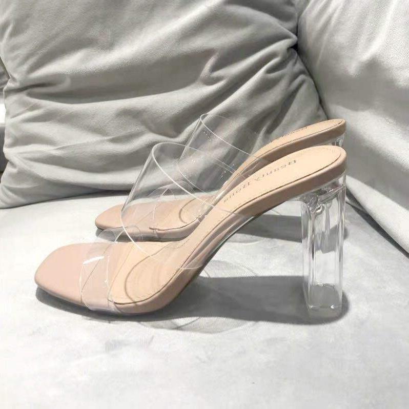 Transparent sandals womens shoes high heels new summers fas