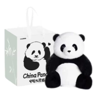 Подлинная цветочная панда сидит в подарочной коробке 50 см.