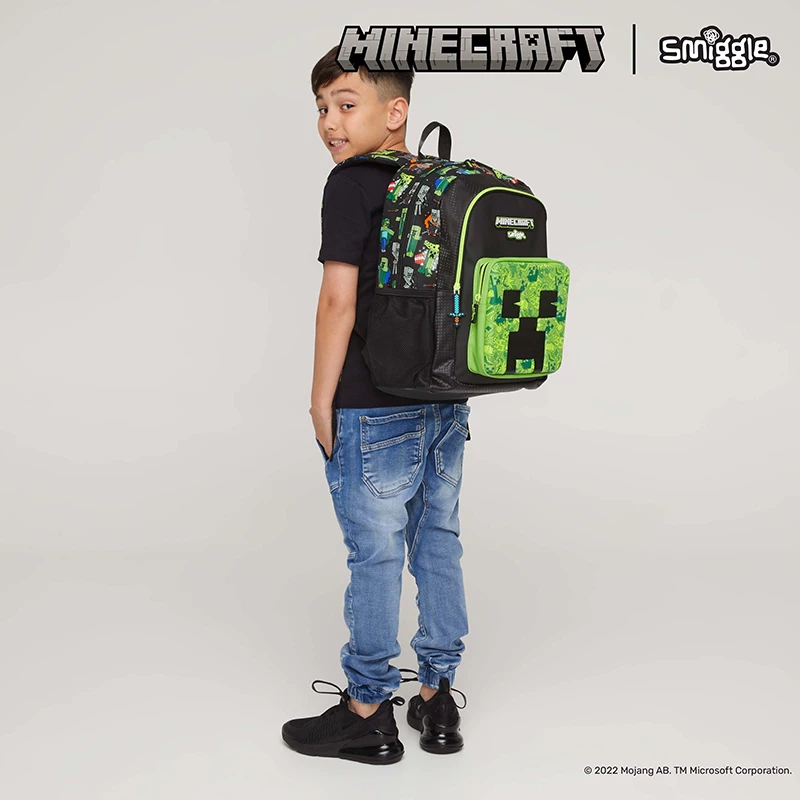 Австралийская школьная сумка Smiggle Minecraft ко-маркированный рюкзак для начальной школы, детская многофункциональная школьная сумка, универсальная школьная сумка