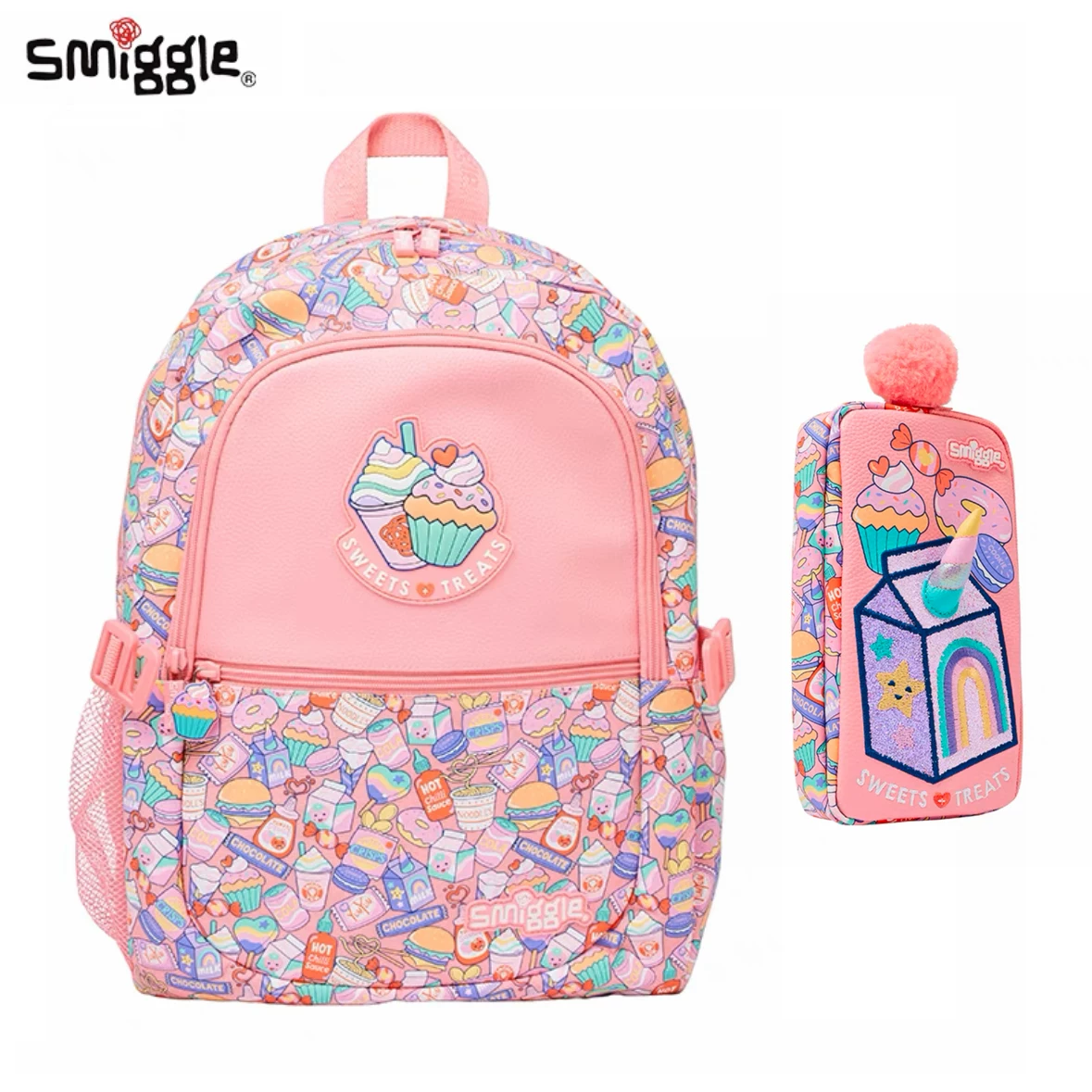 Школьная сумка Smiggle из Новой Зеландии для учащихся начальной школы, мультяшный рисунок, сердце, девушка, легкий рюкзак