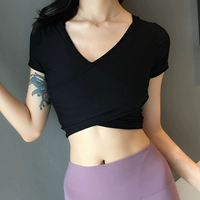 Áo crop top áo thể thao nữ mùa hè mỏng phần nhanh khô chạy bộ yoga ngắn tay áo thun bó sát tập thể dục mặc áo cánh áo thun thể thao