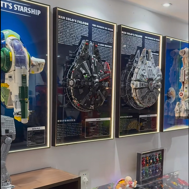 Compatible with 75389/75257 Millennium Falcon Building Blocks Wall-Mounted Photo Frame Wall Storage Display Decorative Background Board Picture Frame Compatible with 75389/75257 Millennium Falcon Building Blocks Wall-Mounted Photo Frame Wall Storage Display Decorative Background Board Picture Frame