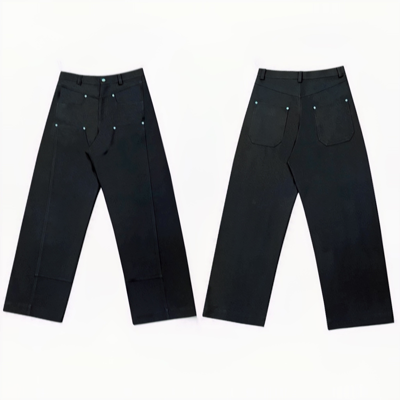 New Cleanfit Turquoise Design Pure Color Workwear Logging Pants Men and Women Same Style Straight Casual Pants
