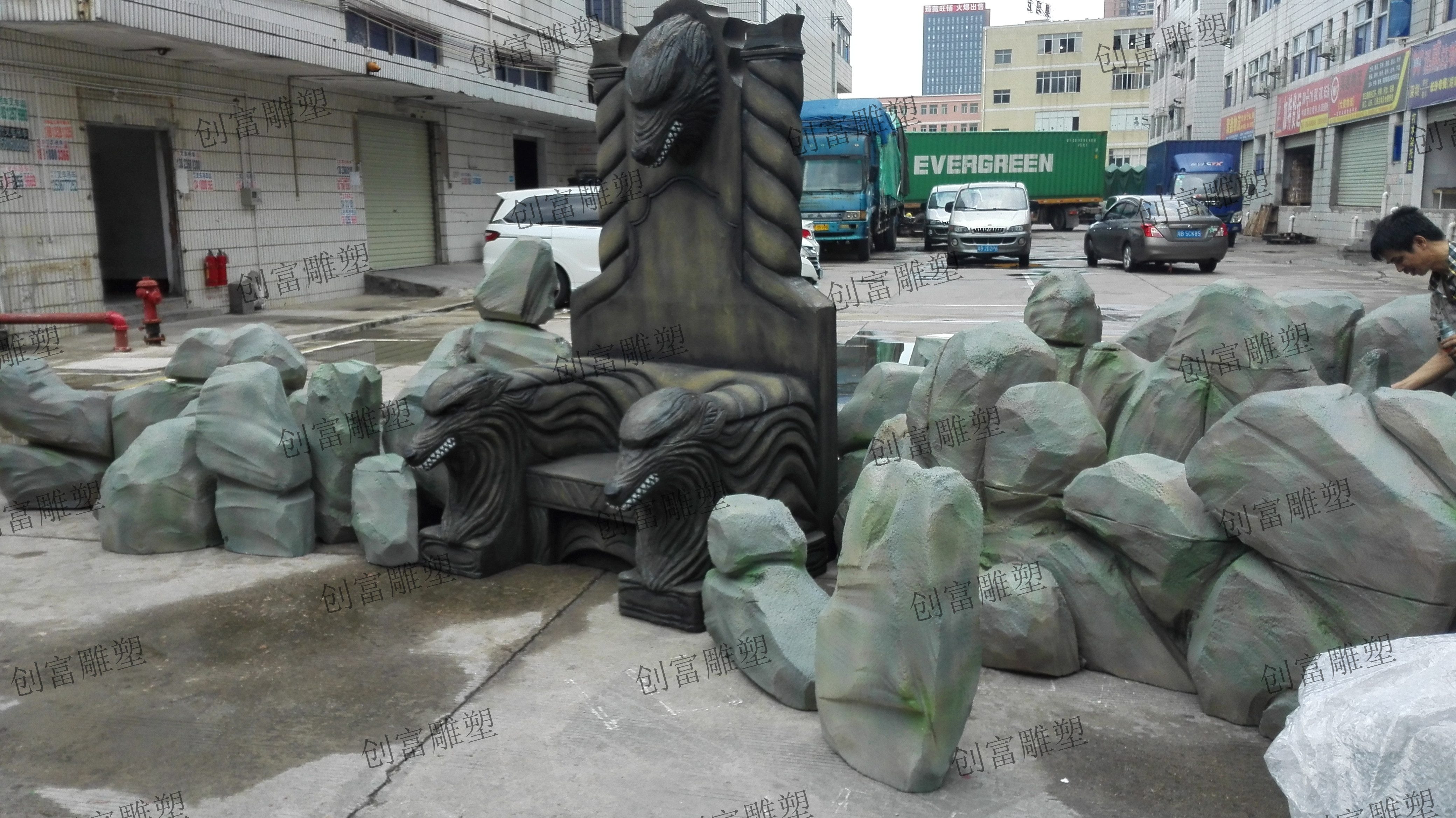 Foam Sculpture Large Fake Mountain Iceberg Snowy Mountain Dance Beauty Drama Scene Background Modelling Performance Props Manufacturer Customize