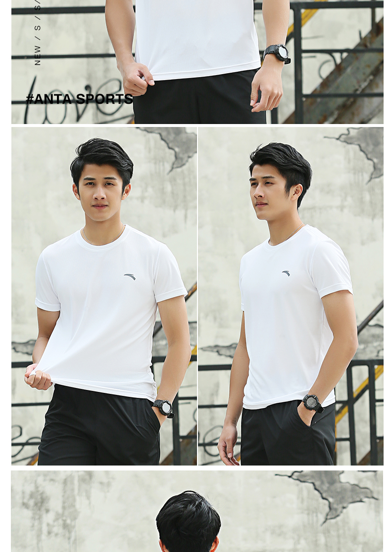 Anta Anta ngắn tay người đàn ông 2018 mùa hè mới thể thao thoáng khí t- shirt chính hãng đào tạo áo sơ mi mồ hôi- thấm thể dục quần áo áo thun thể thao nữ