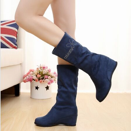 Giày mùa thu 2017 mới dành cho nữ giày đế xuồng cao cổ đế bệt giày boot nữ cổ thấp hàng hiệu