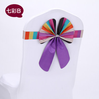 Wedding bow free bow chair with elastic short chair cover chair back flower hotel wedding props