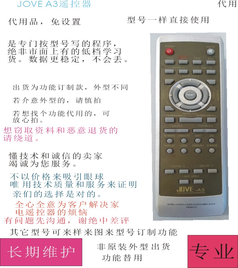 JOVE Zunwei A3 power amplifier audio remote control substitute delivery non-prototype