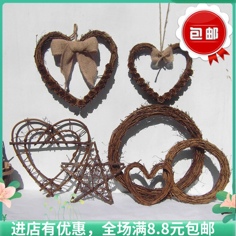 Tuckahoe Rattan ring Christmas Rattan ring Rattan diy handmade naked ring Natural pastoral style decorative dry Christmas wreath