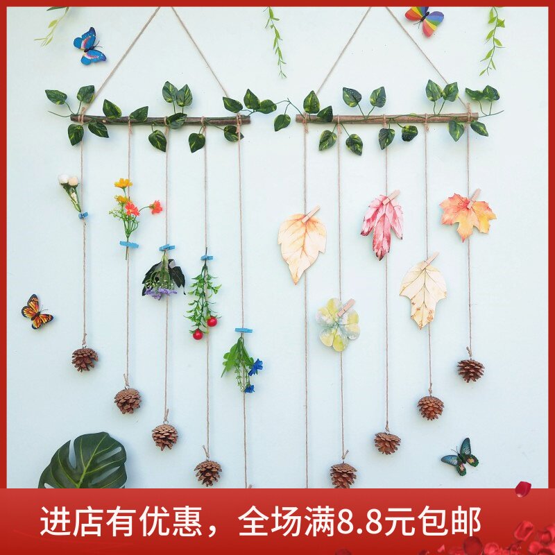 Photo Wall Decoration Self-Adhesive Free Punching Hang Photo Wall Decoration Wall Decoration Hemp Rope Photo Wall Fields Garden Home Wall Decoration