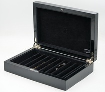 Italy MASTRO DE PAJA black paint single layer ten pens collector box magnetic lock