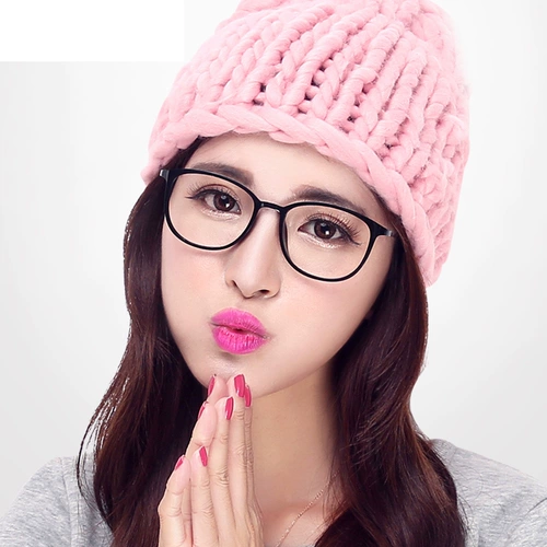 Ультра -светлые закрытые очки рамки для мужчин и женского корейского издания Retro Frond Product Flat -Big Big Face, Круглая поверхность может быть сопоставлена