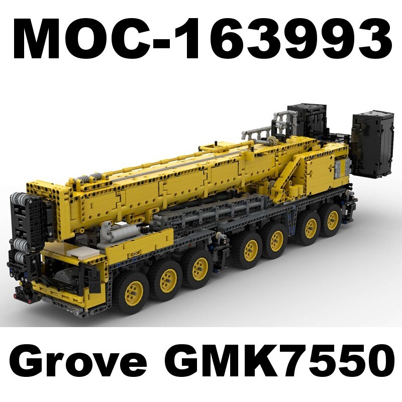 Moc-163993 Gmk7550 Yellow Crane Is Compatible with Domestic Building Block Technology Engineering Machinery Toy Moc Accessories